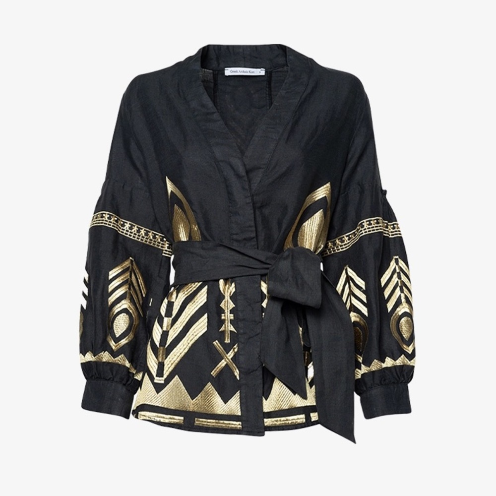 GREEK ARCHAIC KORI KIMONO BLOUSE M